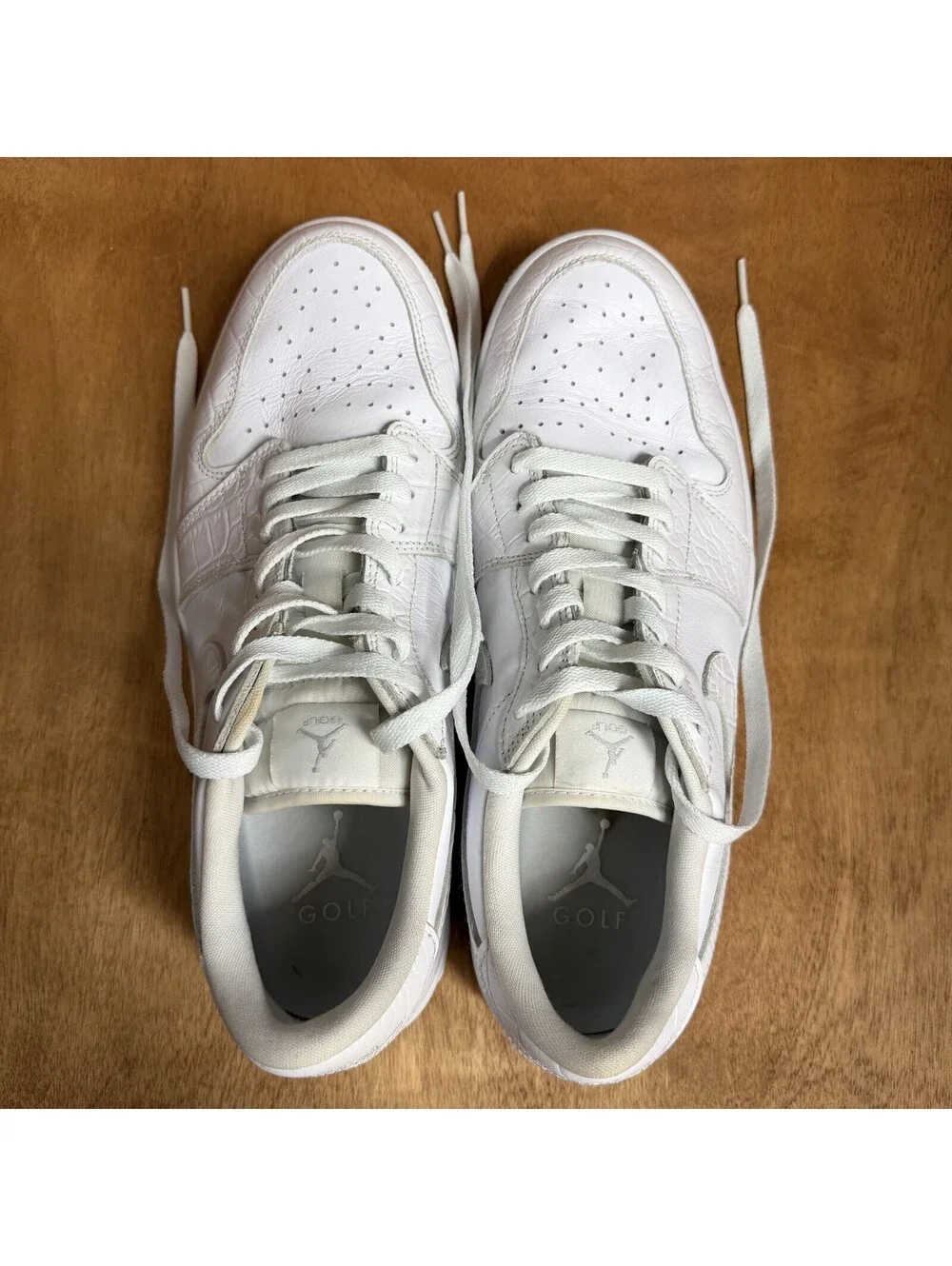 Nike Air Jordan 1 Low Golf Triple White Croc Shoes Mens 11 Sneakers DD9315-110